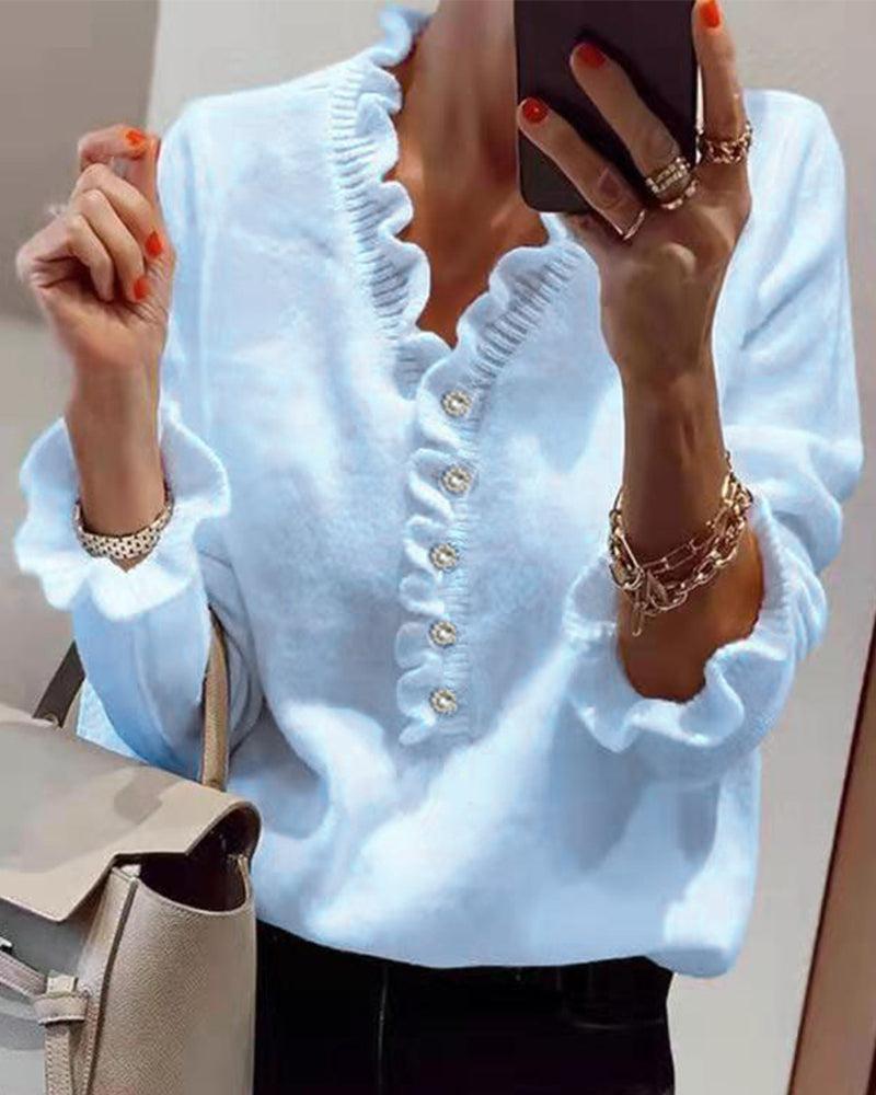 Thalia - stilvoller Strickpullover mit Knöpfen