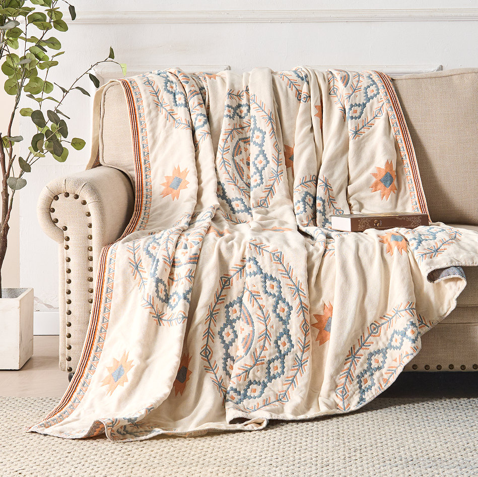 Mandala katoenen Boho deken – lichtgewicht artistieke decoratie