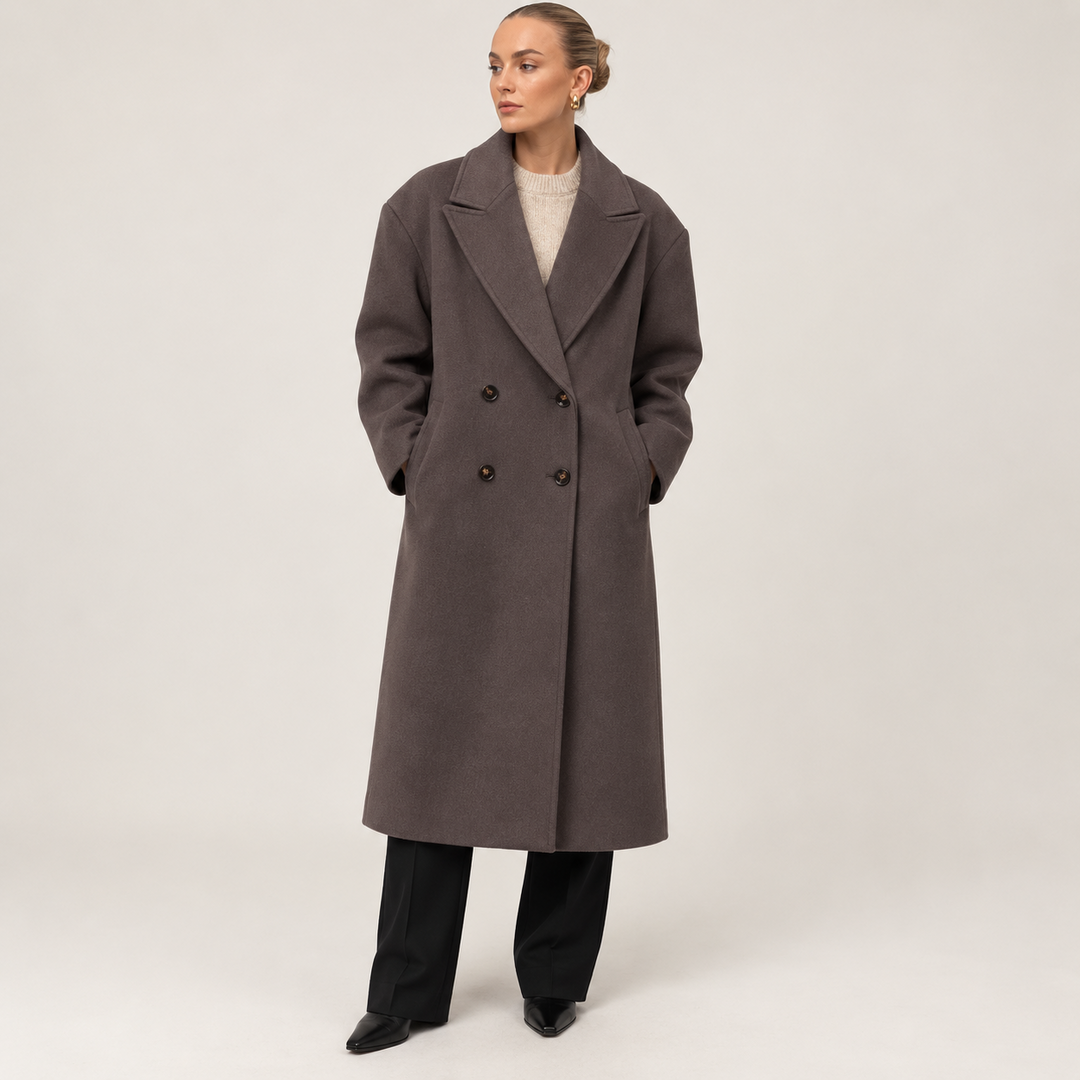 Agnes | Oversized lange mantel jas voor dames - foto 4