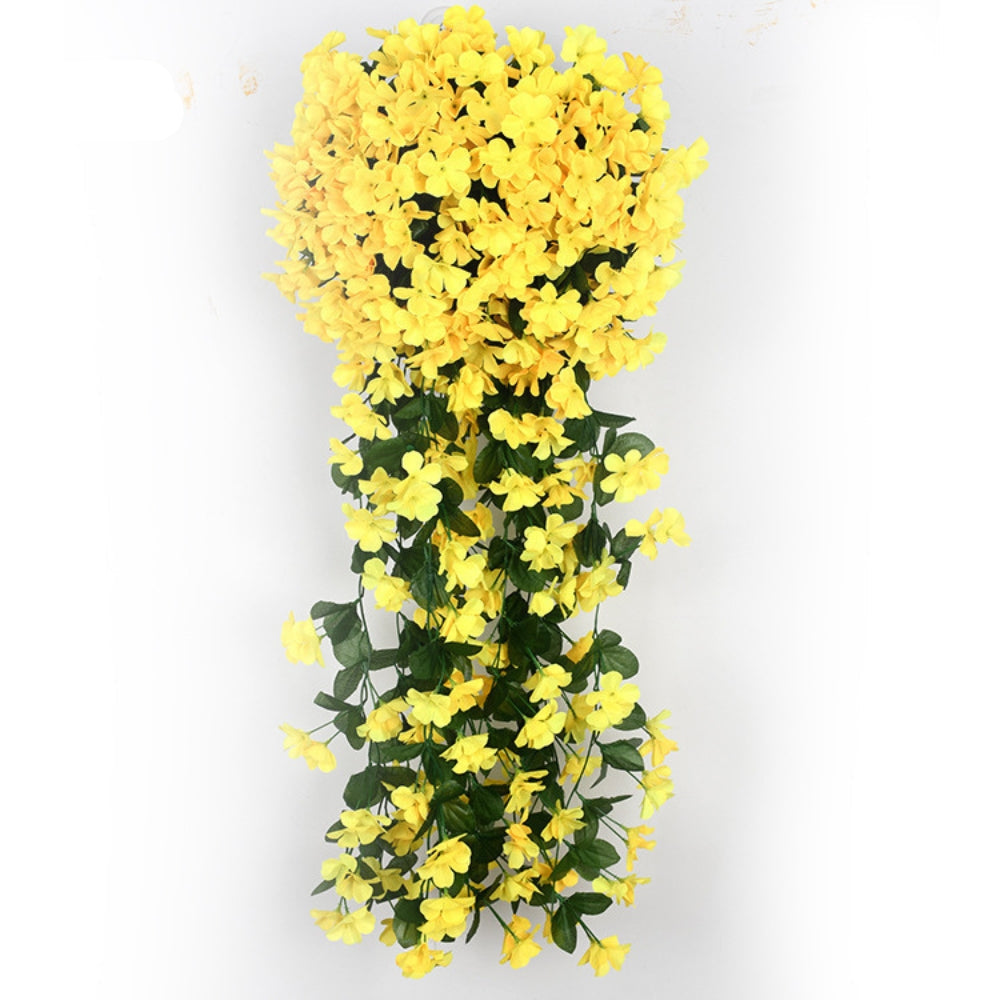 Alexander | Kunstbloemen slinger met orchideeën - Geel