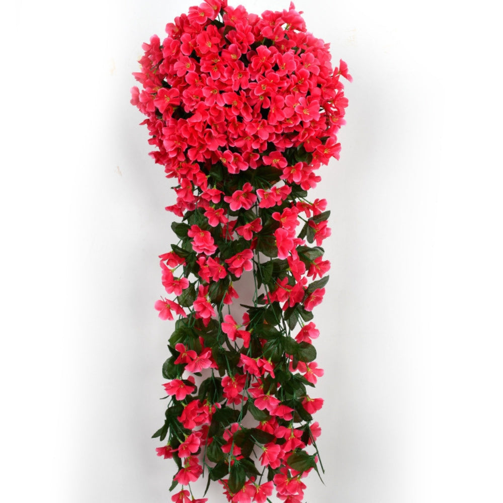 Alexander | Kunstbloemen slinger met orchideeën - Rood