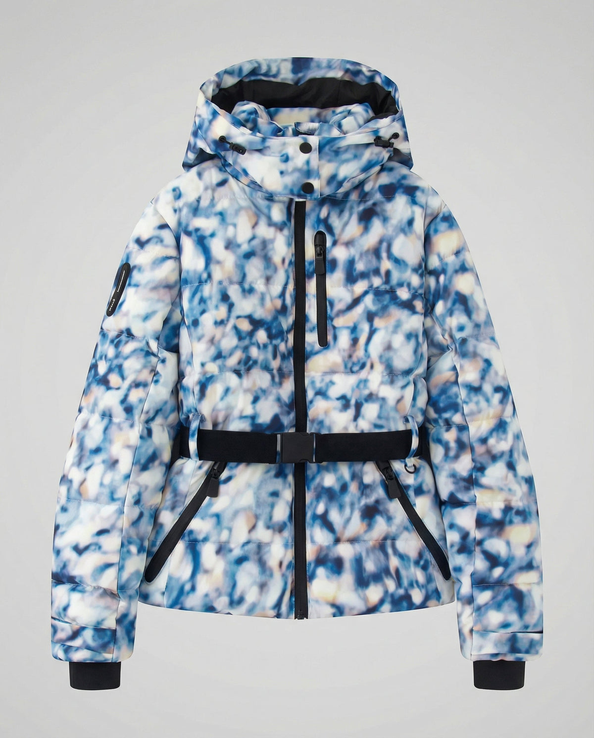 Annabel | Gewatteerde winterjas voor dames in zilver - Blauw
