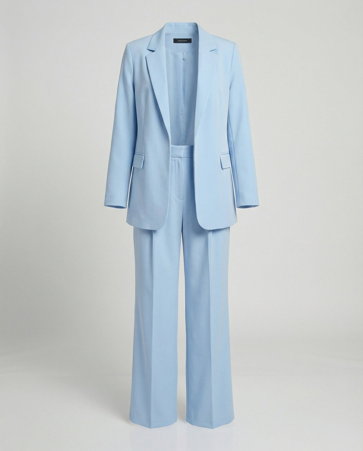 Astrid | Broekpak dames met blazer en wijde pijp, lichtblauw - foto 7