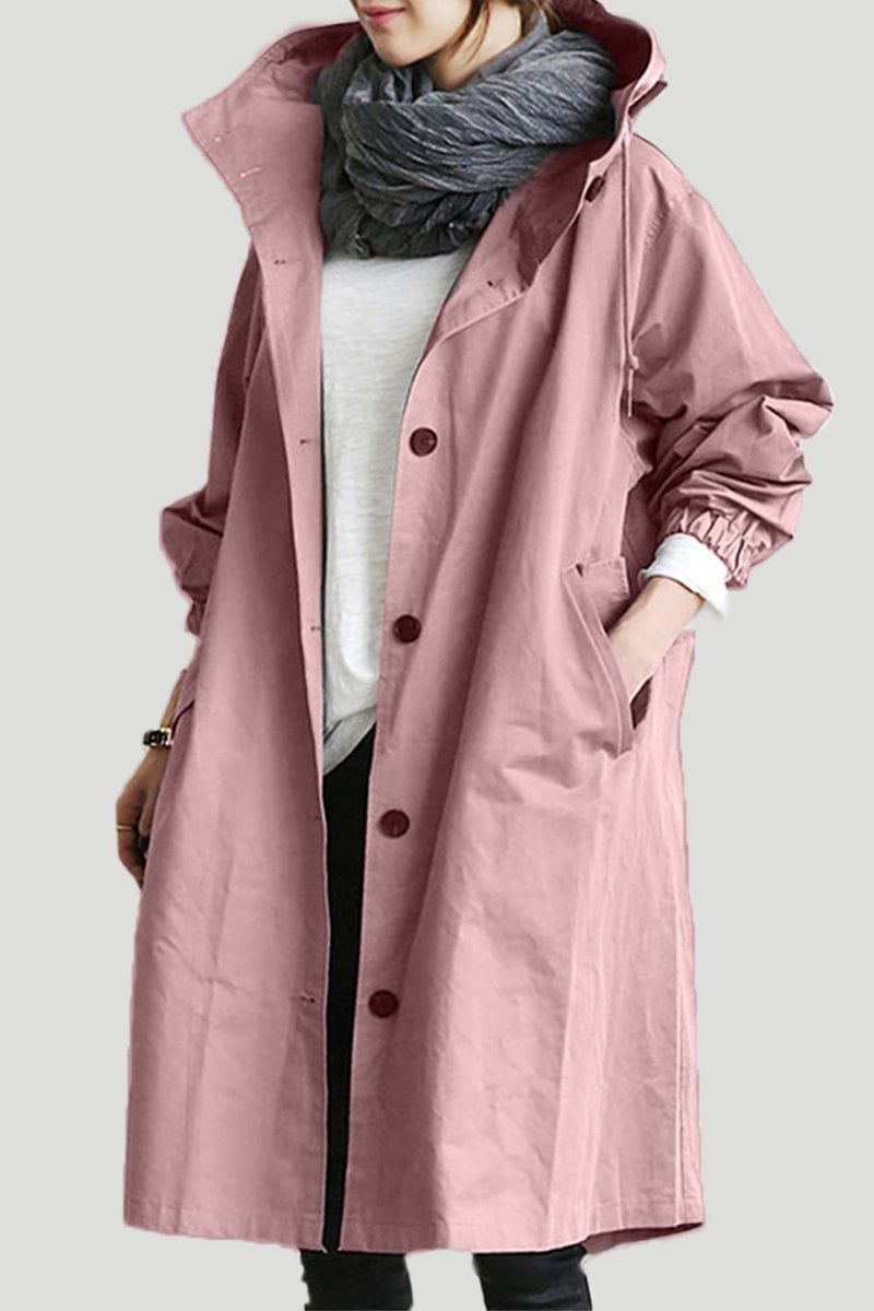Aukje | Trenchcoat met capuchon voor dames - Roze
