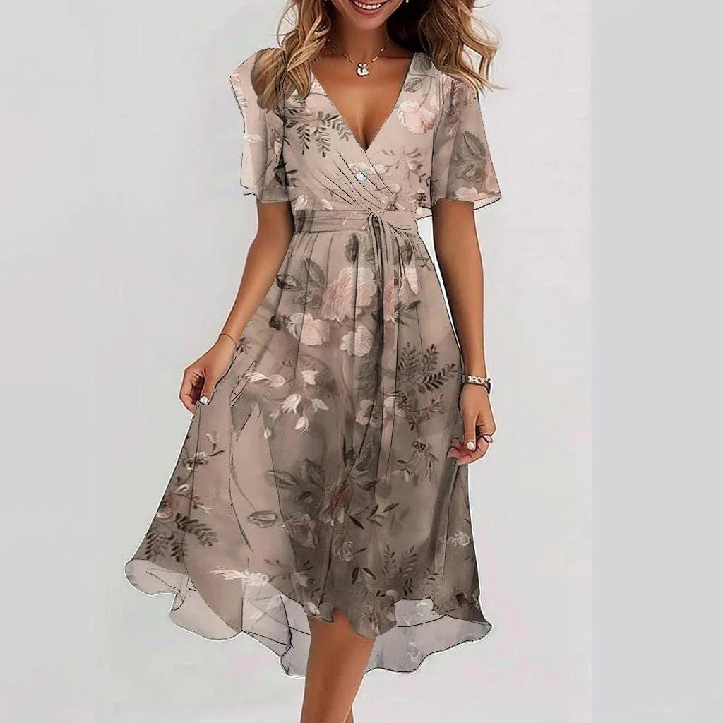 Laila - Stilvolles und elegantes Kleid mit kurzen Ärmeln und luftiger Passform