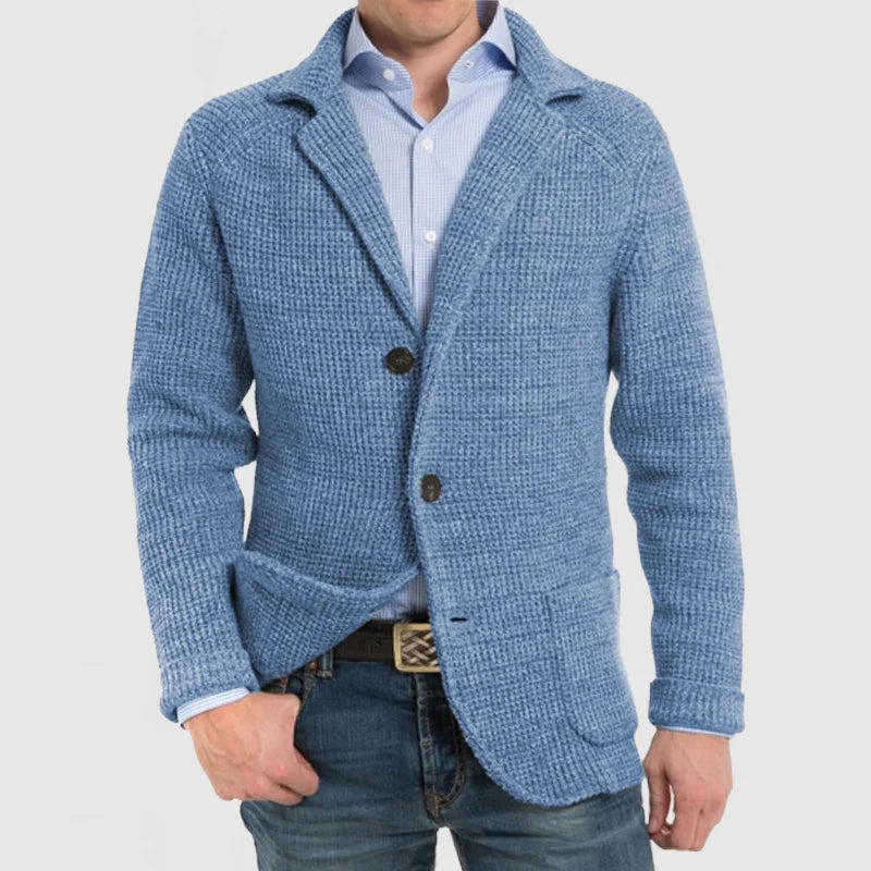 Carl - Gilet tricoté avec poches et col revers pour hommes