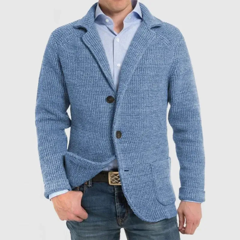 Carl - Gestrickte Weste mit Taschen und Umgekehrtem Kragen für Herren