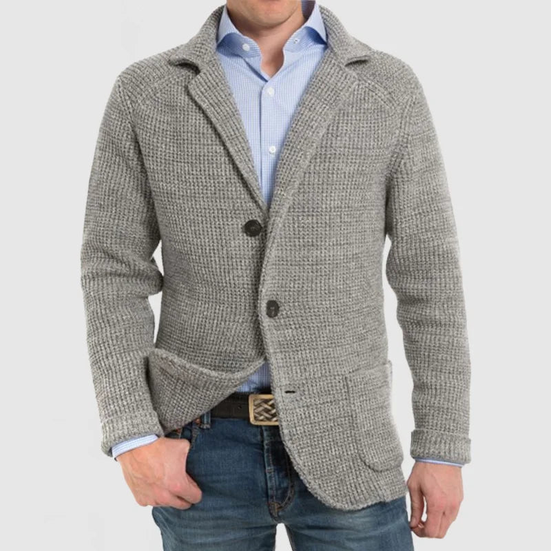Carl - Gilet tricoté avec poches et col revers pour hommes