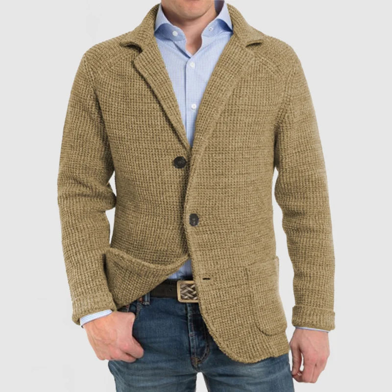 Carl - Gestrickte Weste mit Taschen und Umgekehrtem Kragen für Herren