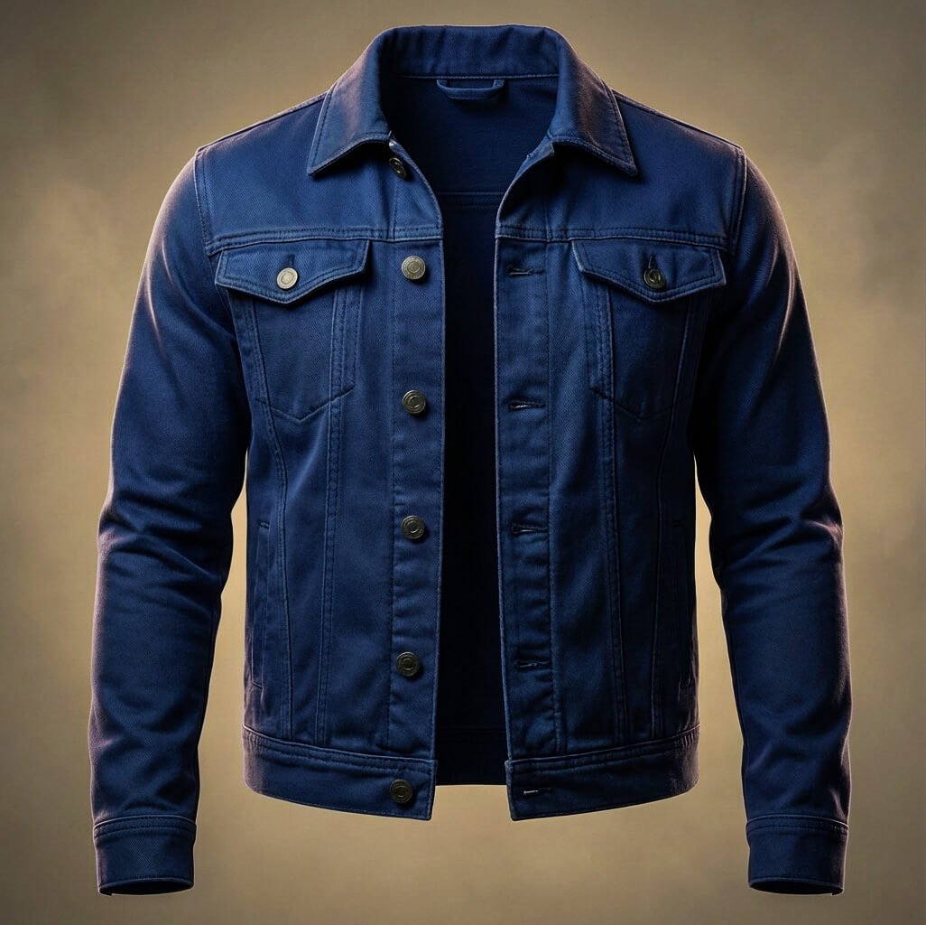Bas | Denim jas voor heren - Marineblauw