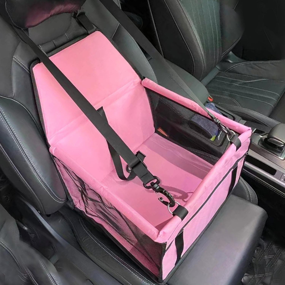 Bas | Verhoogde hondenautostoel - Roze