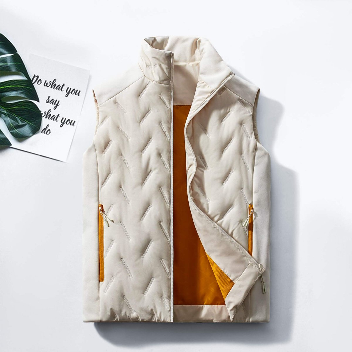Bauke | Gewatteerde bodywarmer voor heren - Wit