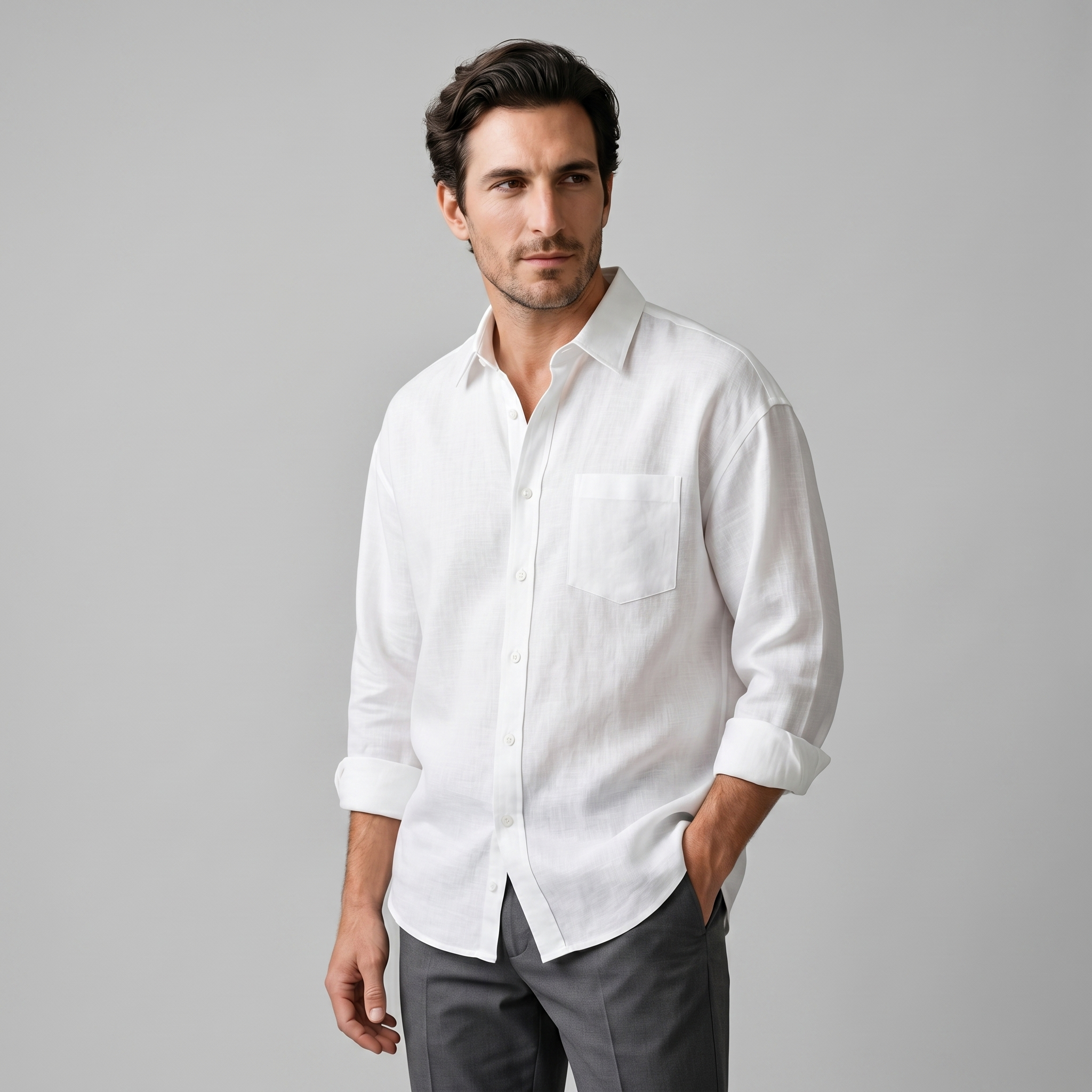 Bram | Oversized overhemd voor heren - Wit