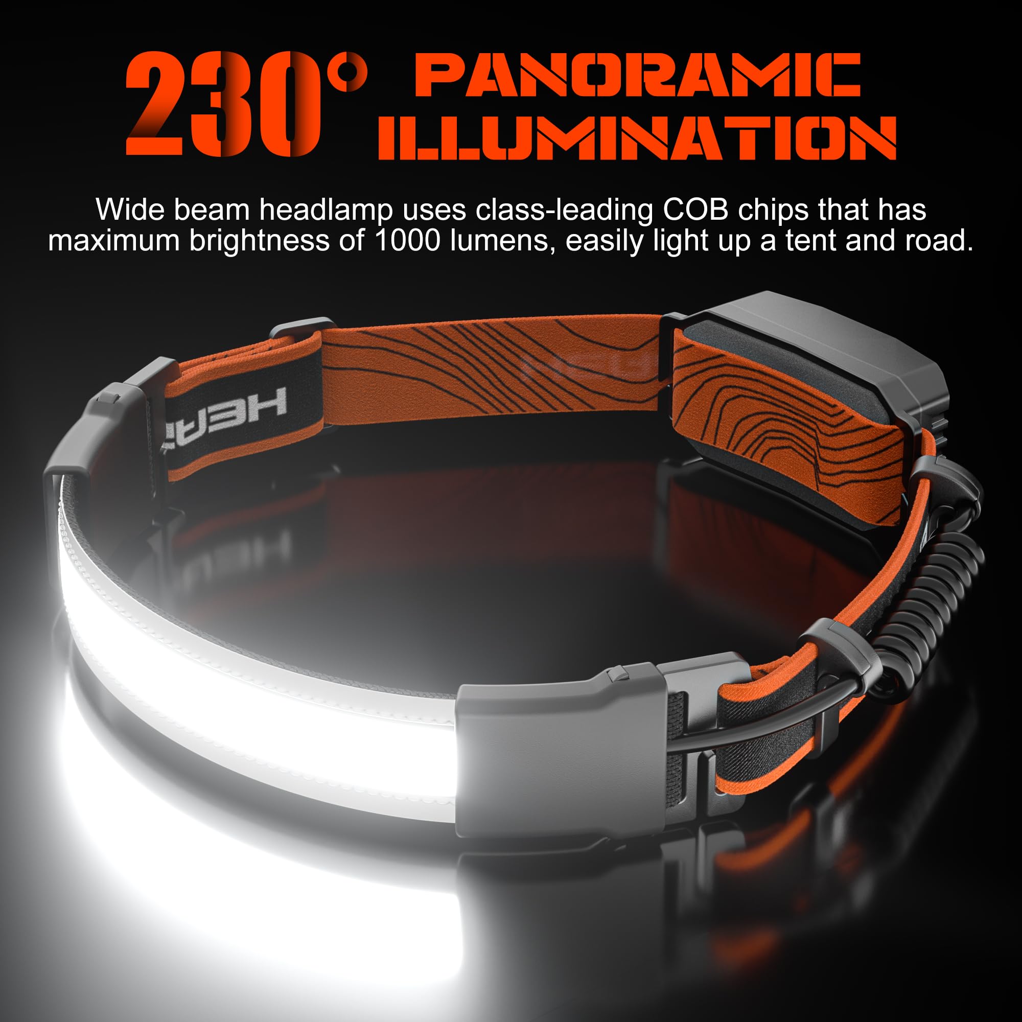 Brent | Oplaadbare hoofdlamp 1000 lumen, 2-pack - view 2