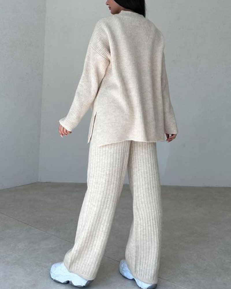 Jolie - Ensemble trois pièces tricoté élégant et confortable pour femmes