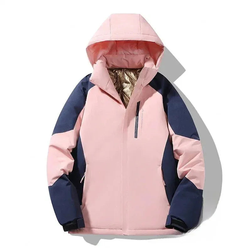 Caroline | Ski jas dames met capuchon - Roze