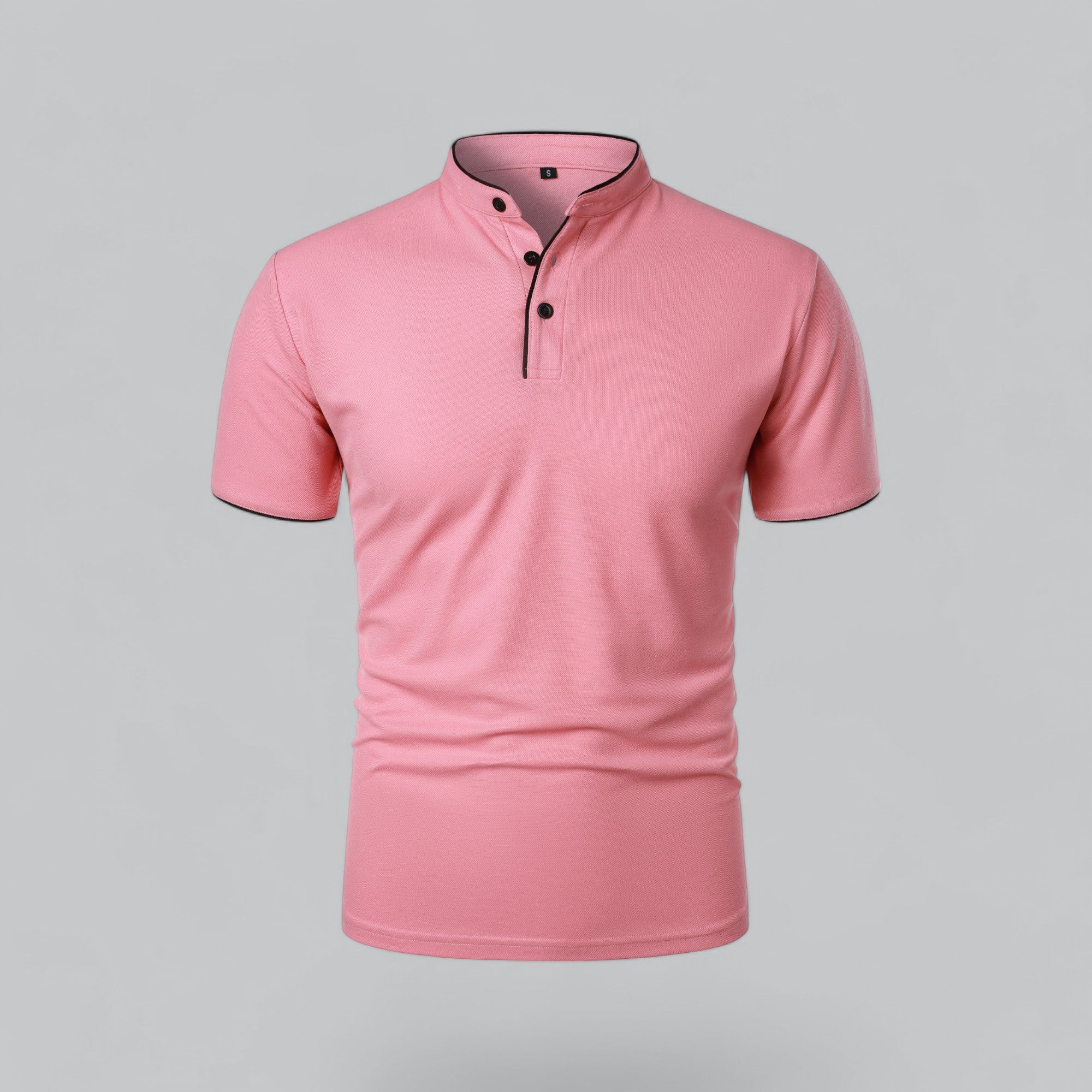 Casper | Poloshirt zonder kraag voor heren, korte mouw - roze