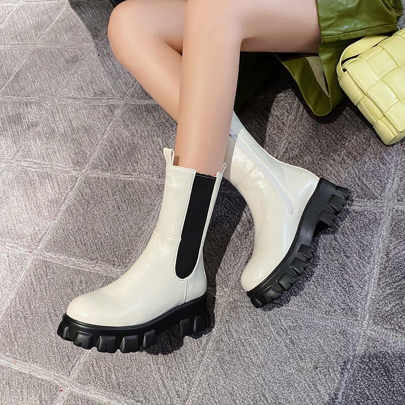 Chelsea - Stiefelschuhe mit Plüsch für Damen