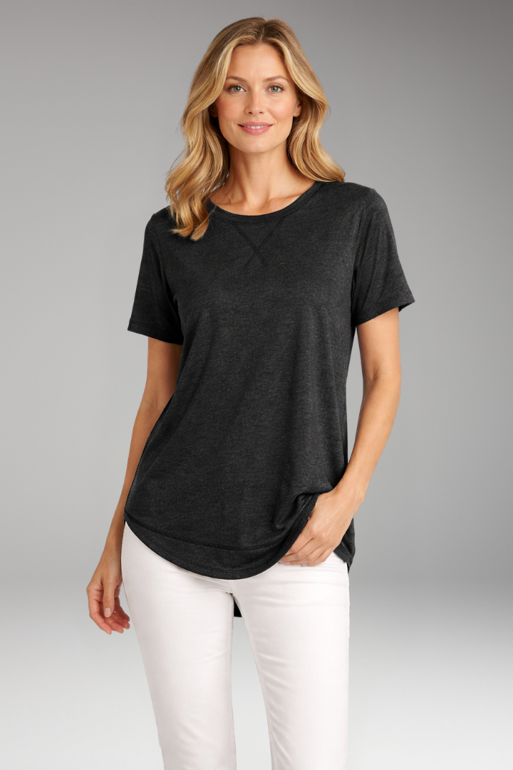 Charlotte | T-shirt met ronde hals voor dames - Zwart