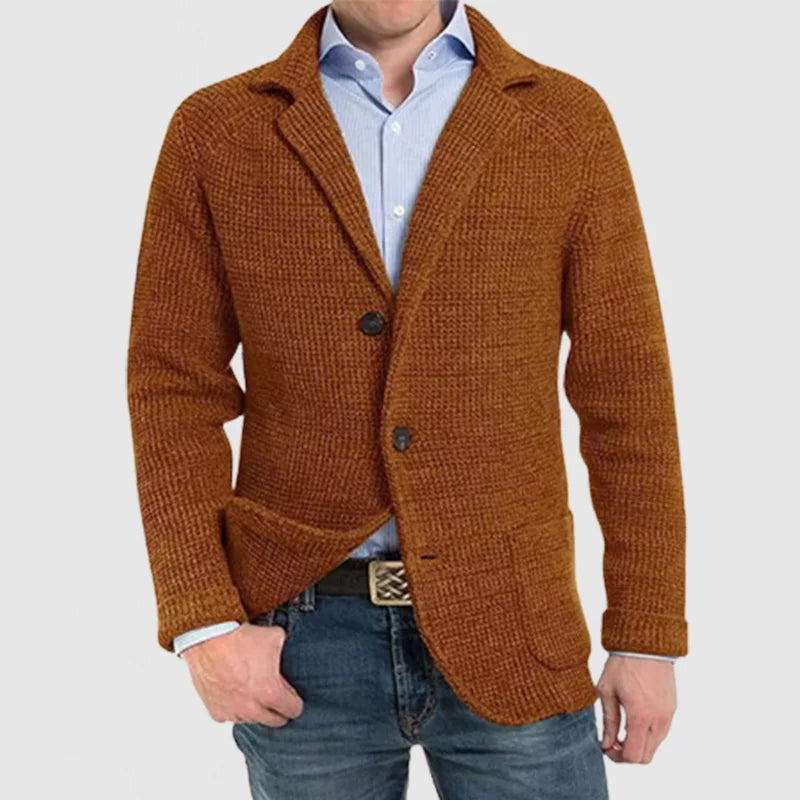 Carl - Gestrickte Weste mit Taschen und Umgekehrtem Kragen für Herren