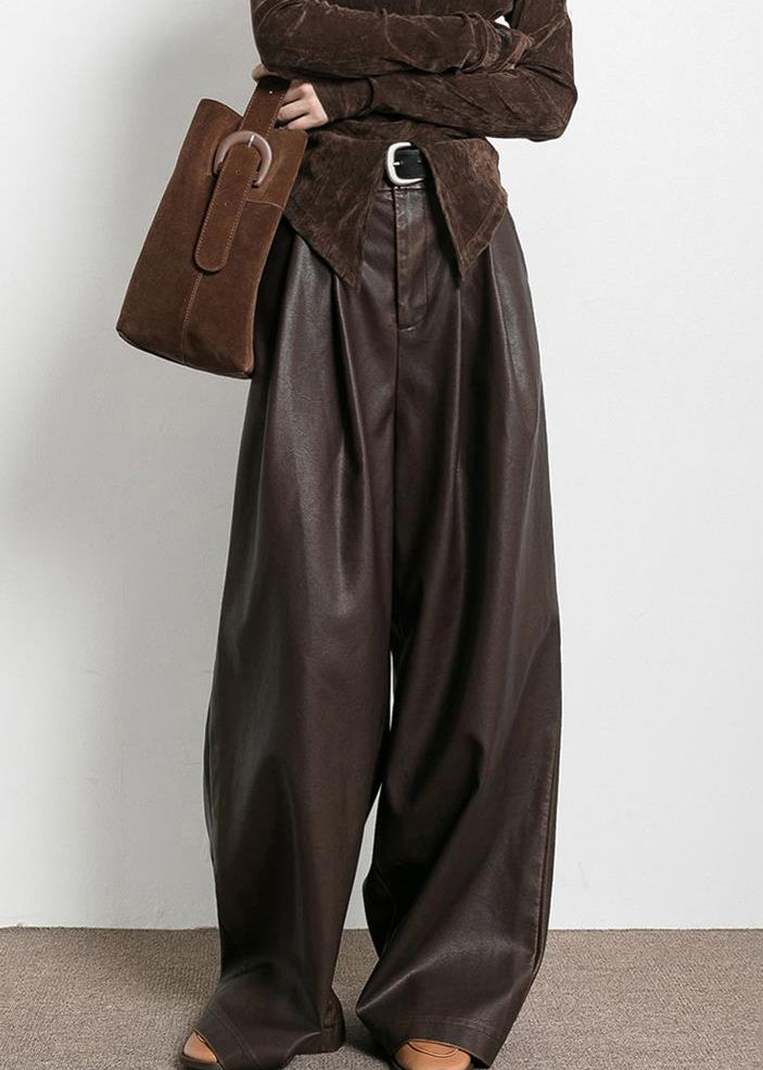 Demi | Leatherlook broek met wijde pijp voor dames - view 1
