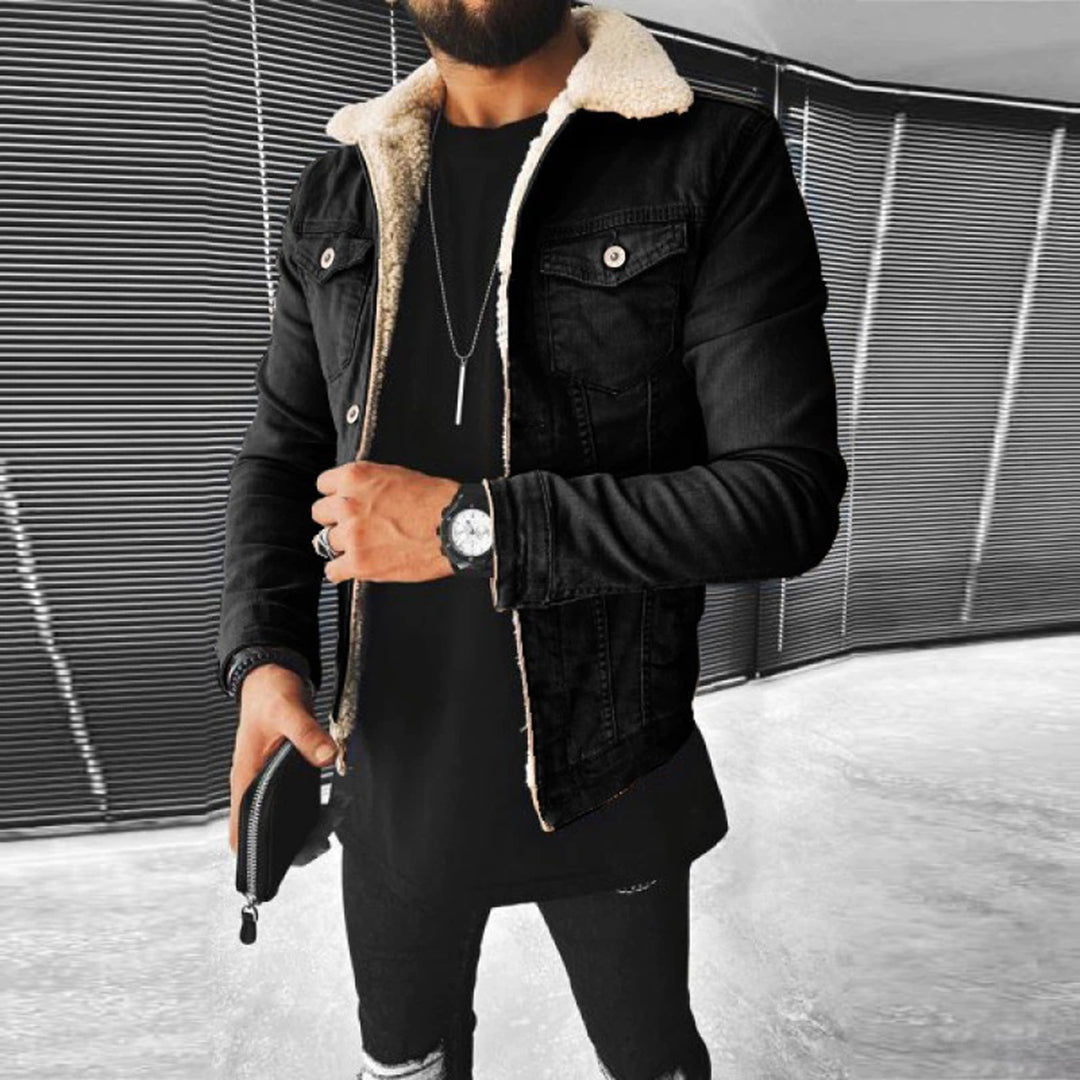 Dirk | Denim jas met teddy voering voor heren - foto 4