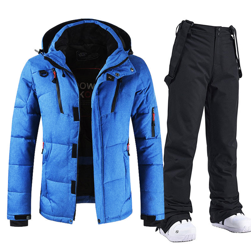 Douwe | Skipak heren met winterjack en skibroek - Blauw en zwart