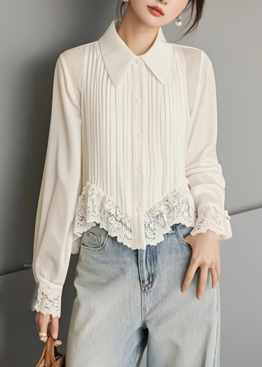 Elisa | Chiffon blouse met kant voor dames - view 1