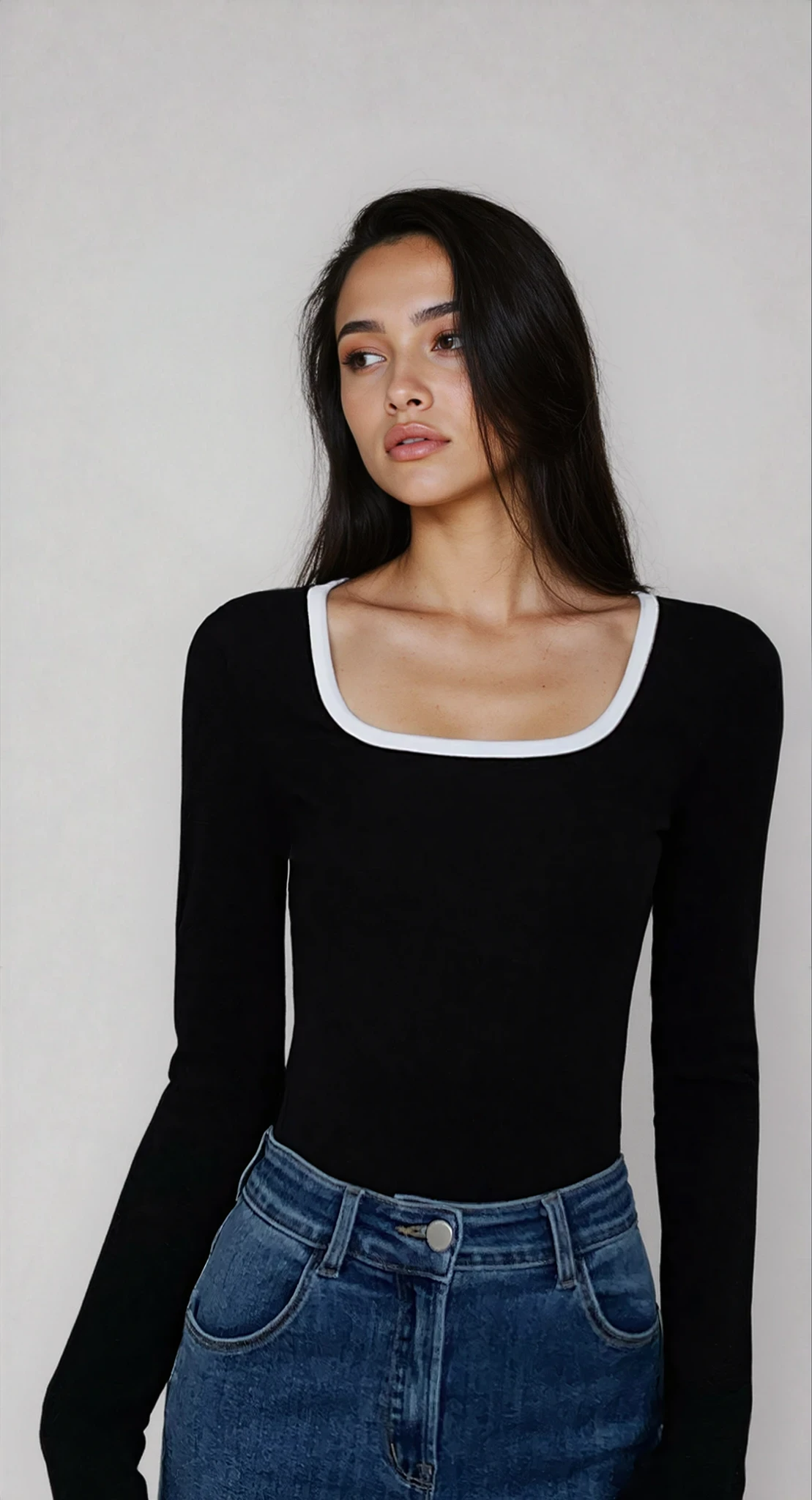 Elisa | Longsleeve dames met vierkante hals - foto 3
