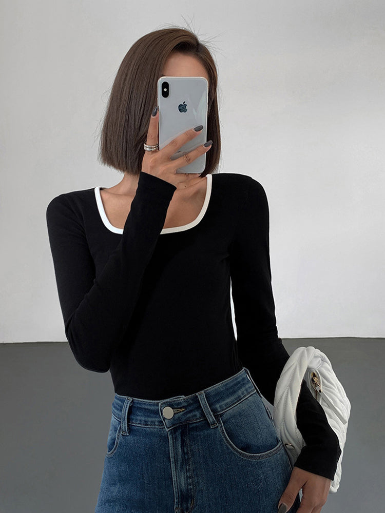 Elisa | Longsleeve dames met vierkante hals - foto 6