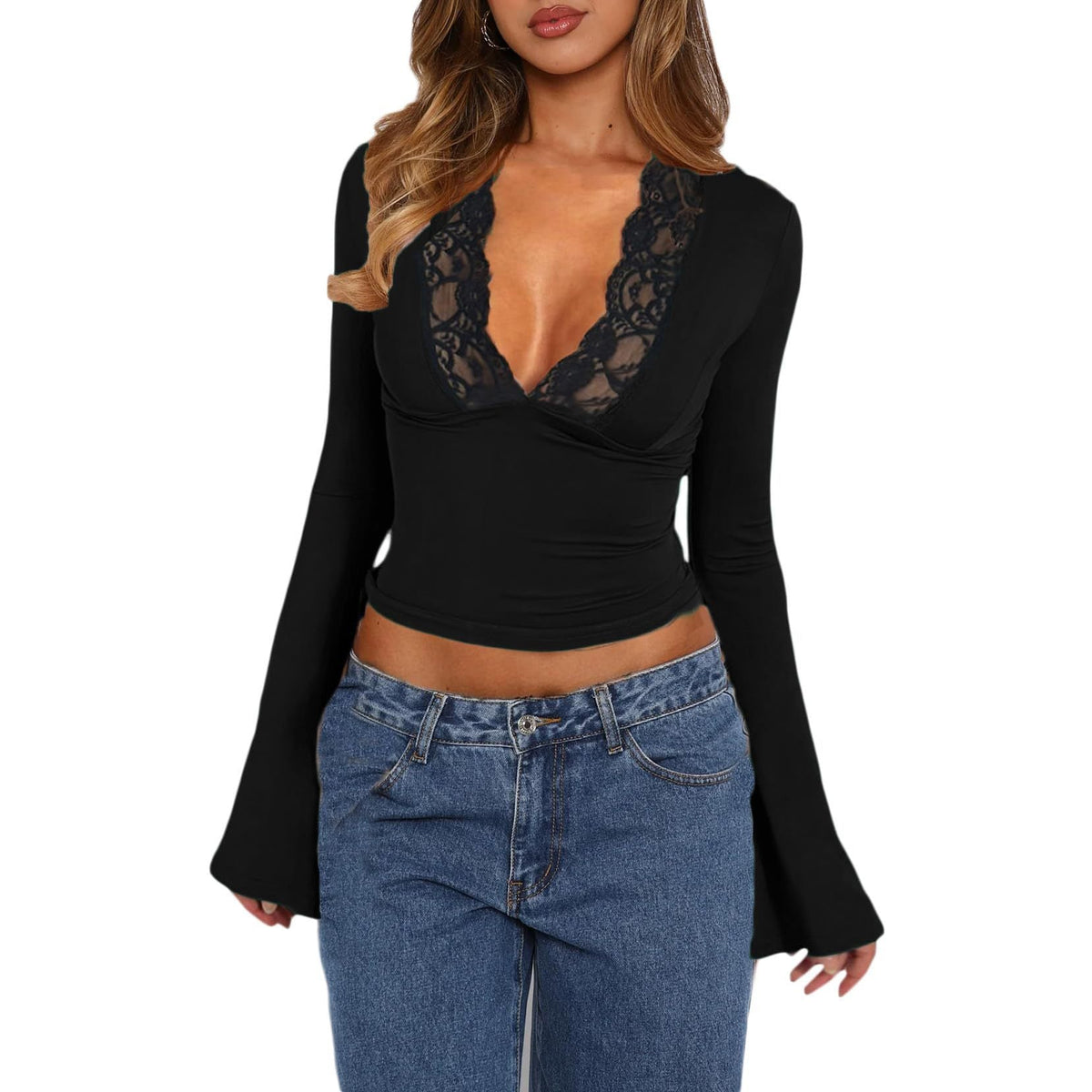 Elisa | Longsleeve top met kant voor dames - foto 12