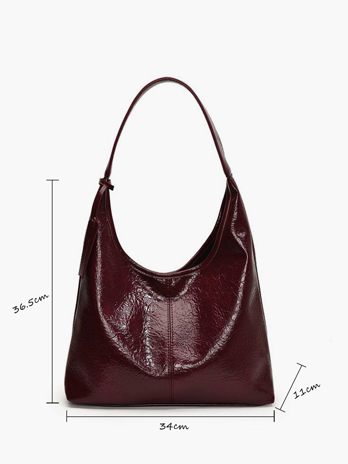 Esther | Hobo tas van glanzend kunstleer - foto 2
