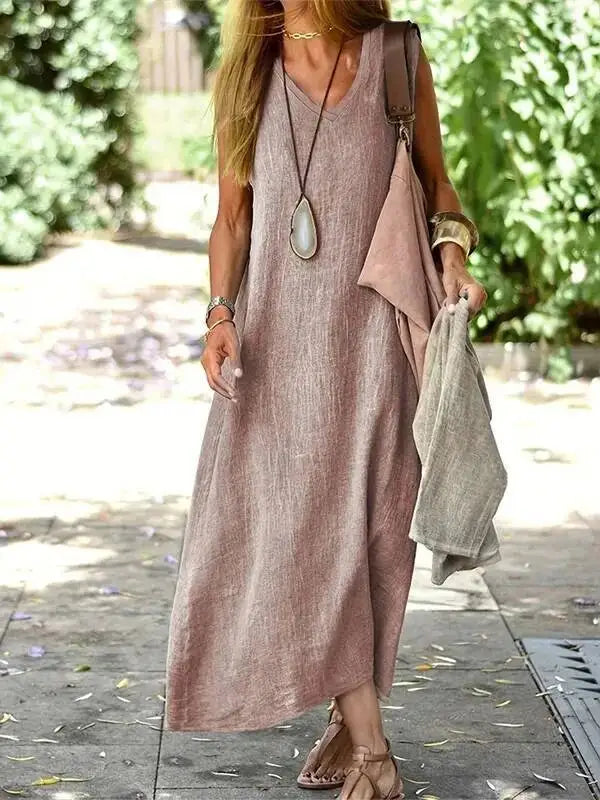 Evi | Mouwloze maxi jurk voor dames - view 9