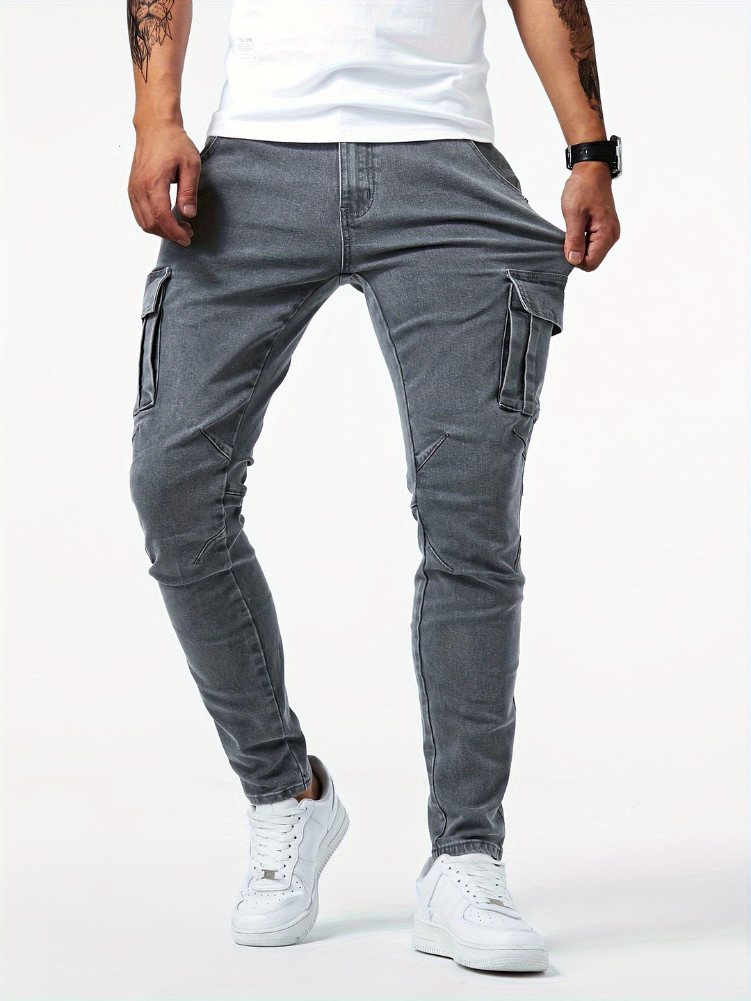 Fedde | Cargo jeans voor heren met slanke pasvorm - view 5