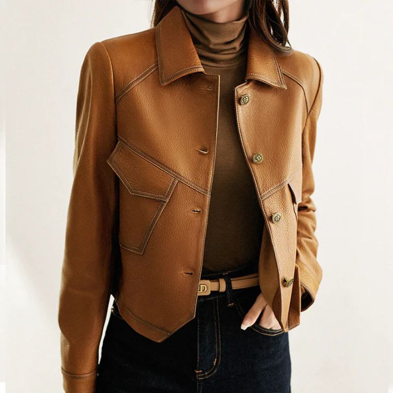 Fien | Leren jas voor dames - view 3