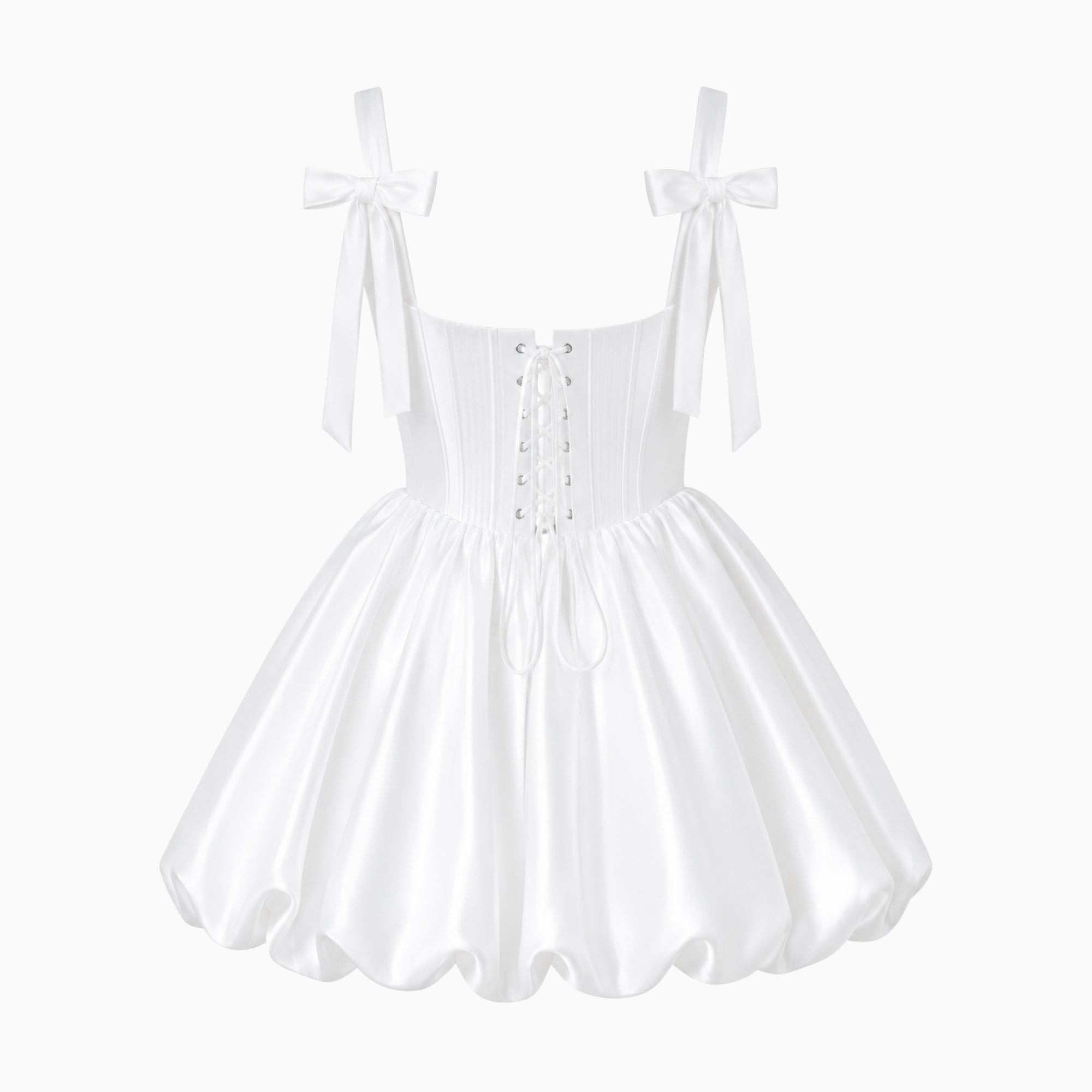 Fleur | Mini jurk dames van satijn met korset - view 5