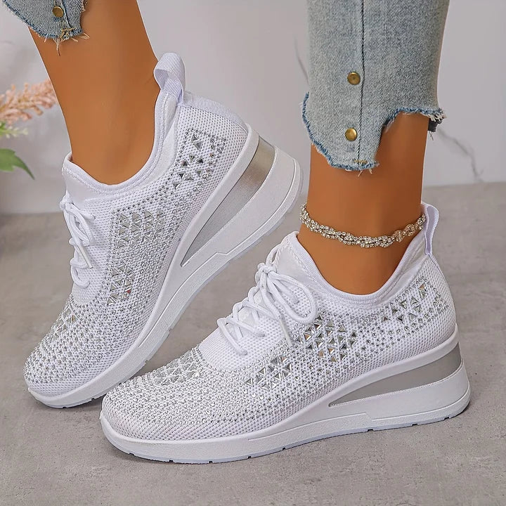 Floortje | Dames sneakers met sleehak - view 8