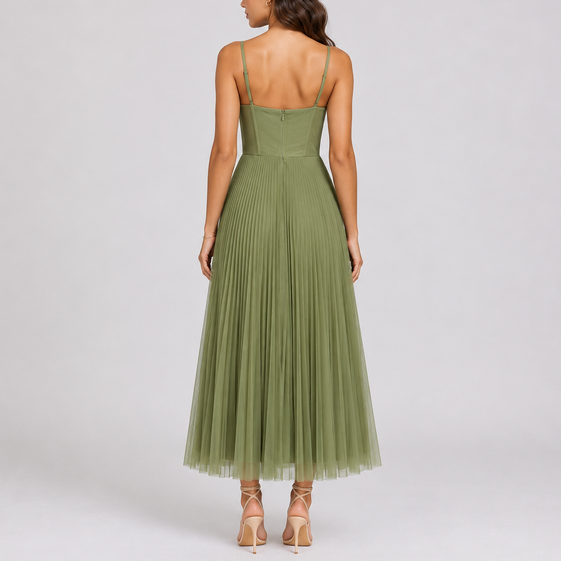 Floortje | Geplooide tule maxi-jurk voor dames - view 2