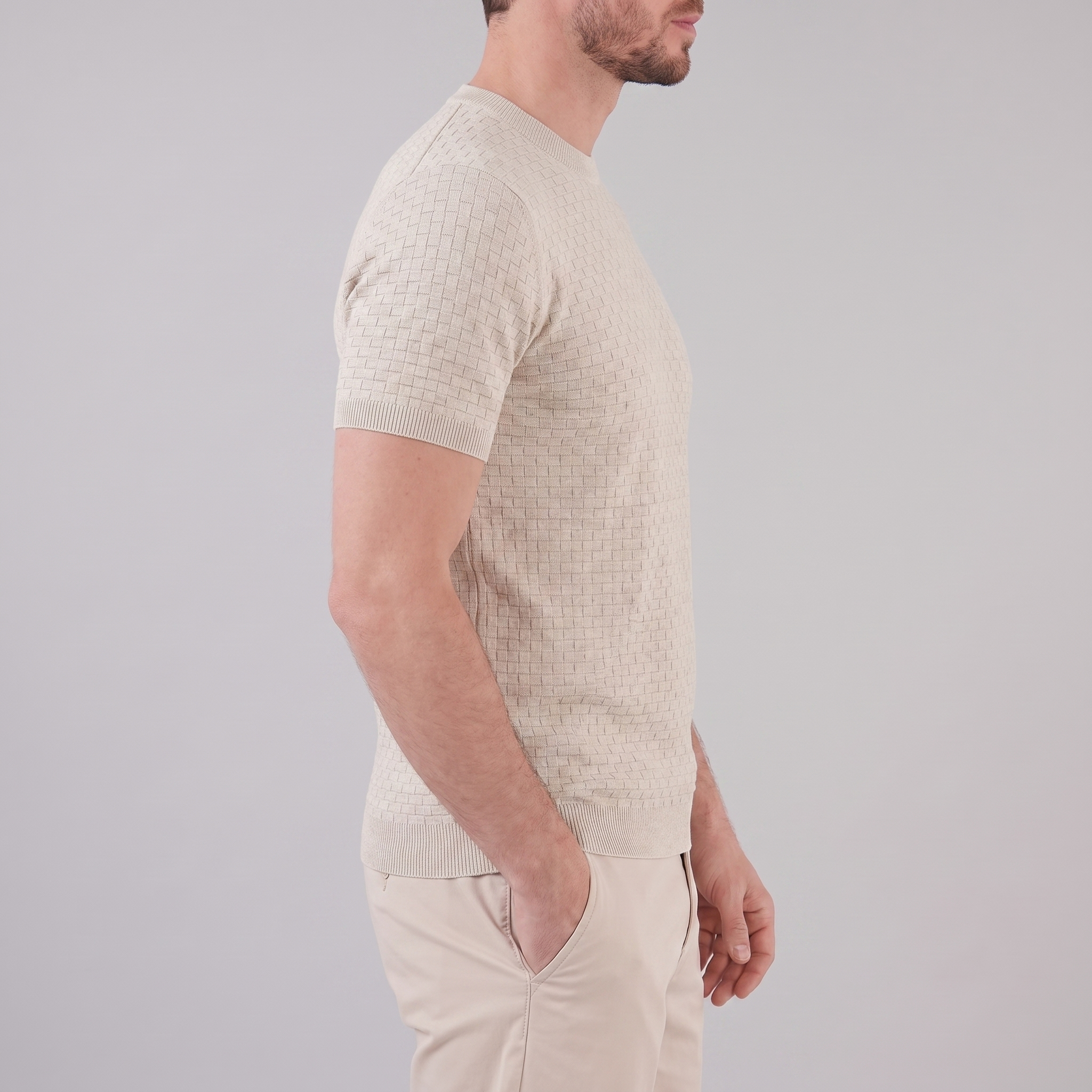 Floris | Gebreid t-shirt voor heren, korte mouw - view 7
