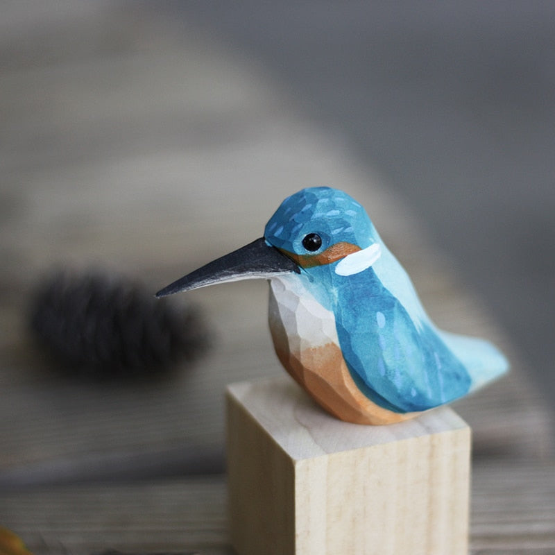 Frans | Houten vogelbeeldje, handgesneden - D
