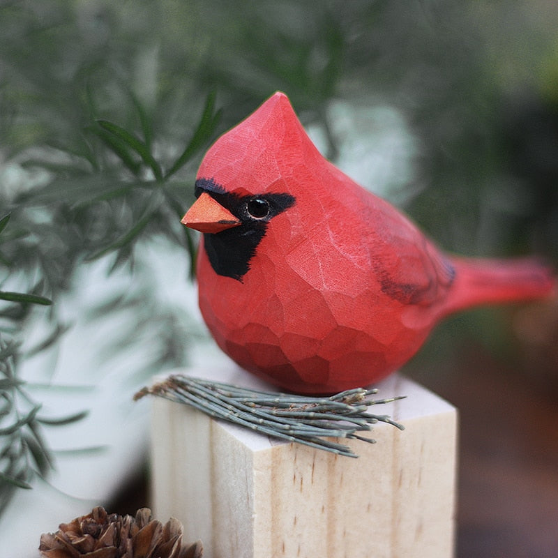 Frans | Houten vogelbeeldje, handgesneden - G