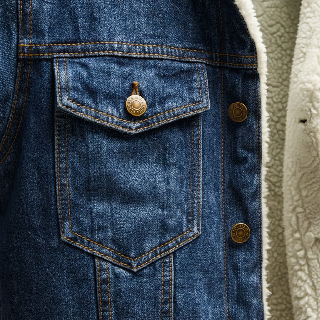 Freek | Denim jas met teddy voering voor heren - view 6