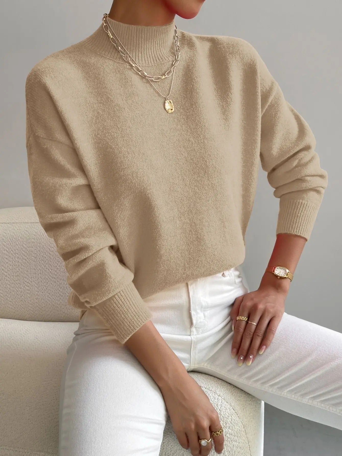 Sophia - Gestrickter Pullover mit langen Ärmeln