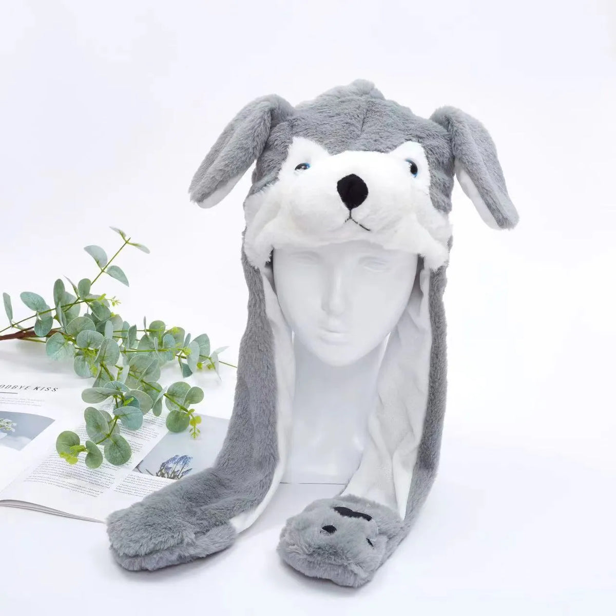 Geert | Pluche muts met bewegende oren - Husky