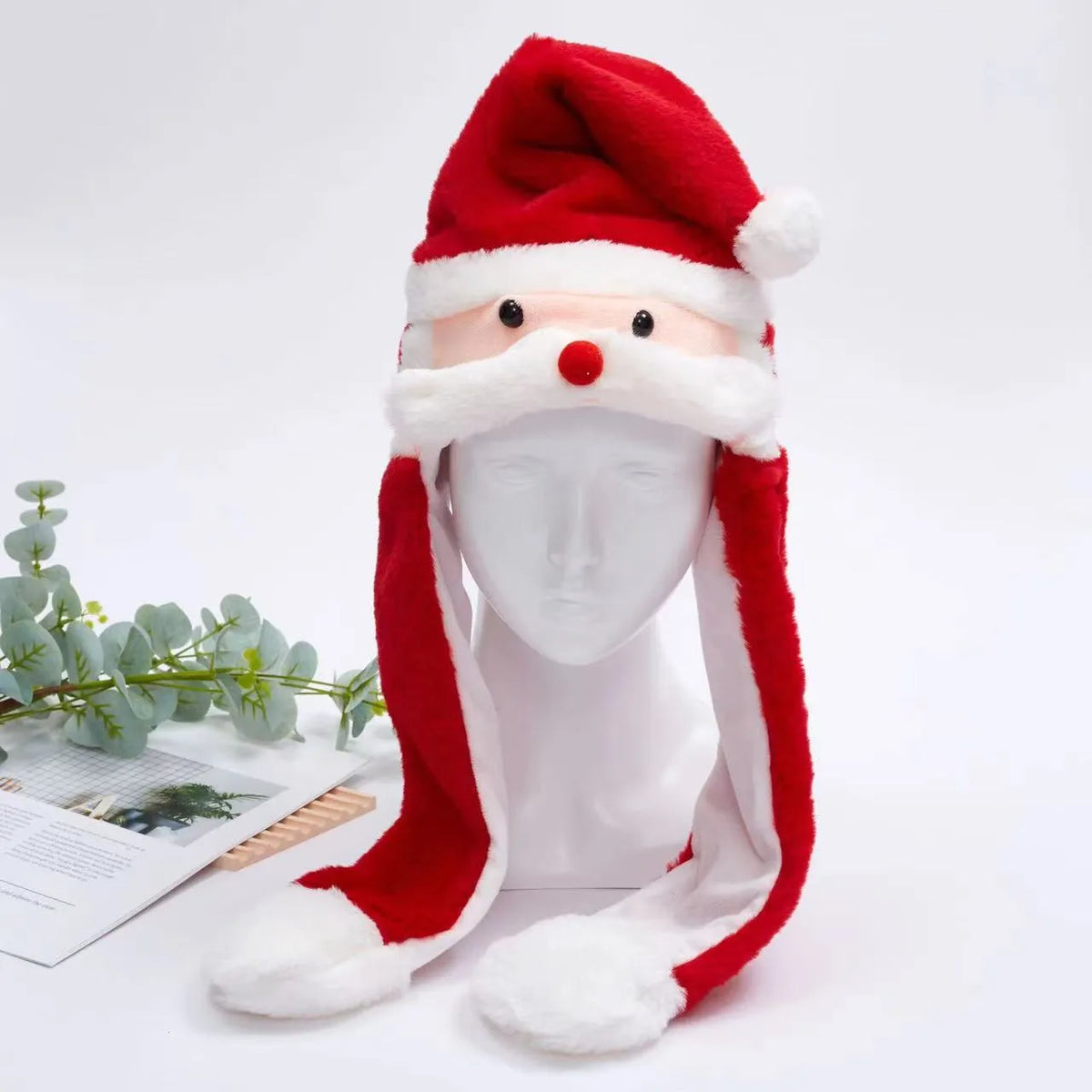 Geert | Pluche muts met bewegende oren - Kerstman