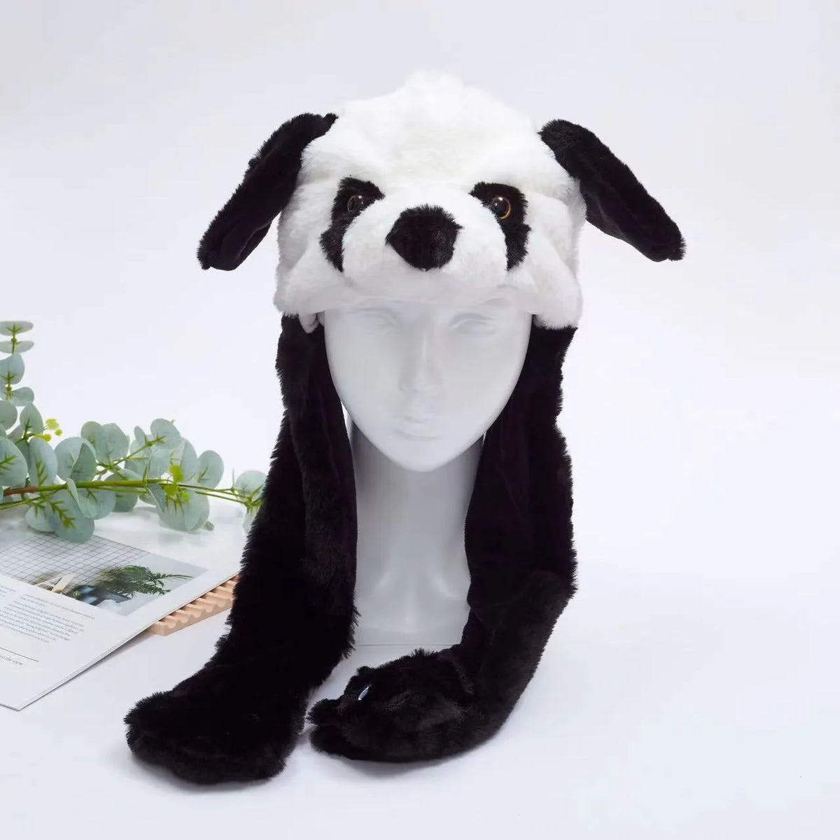 Geert | Pluche muts met bewegende oren - Panda