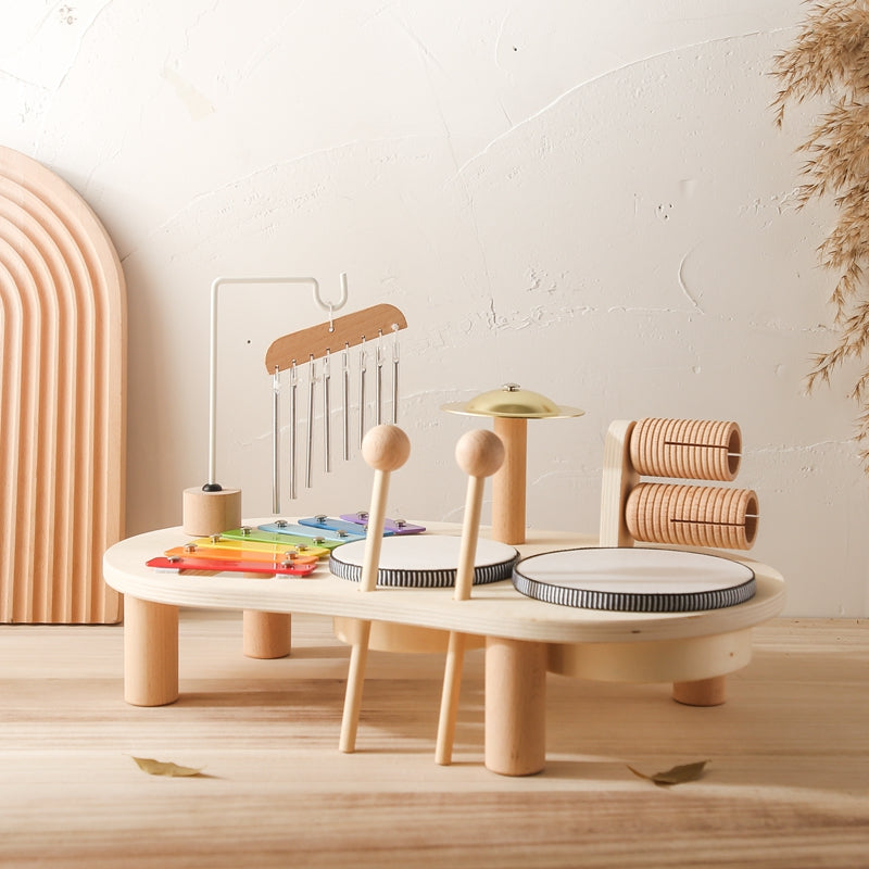Gerben | Houten muziektafel met instrumenten - view 1