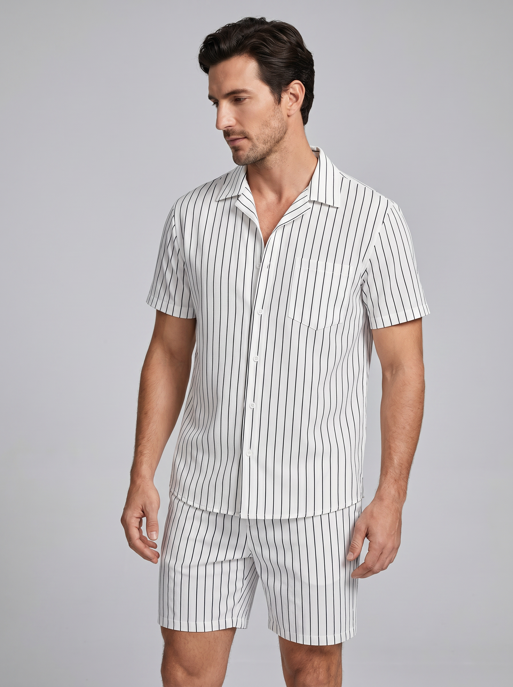 Gerrit | Gestreepte zomerset voor heren met korte mouw - view 16