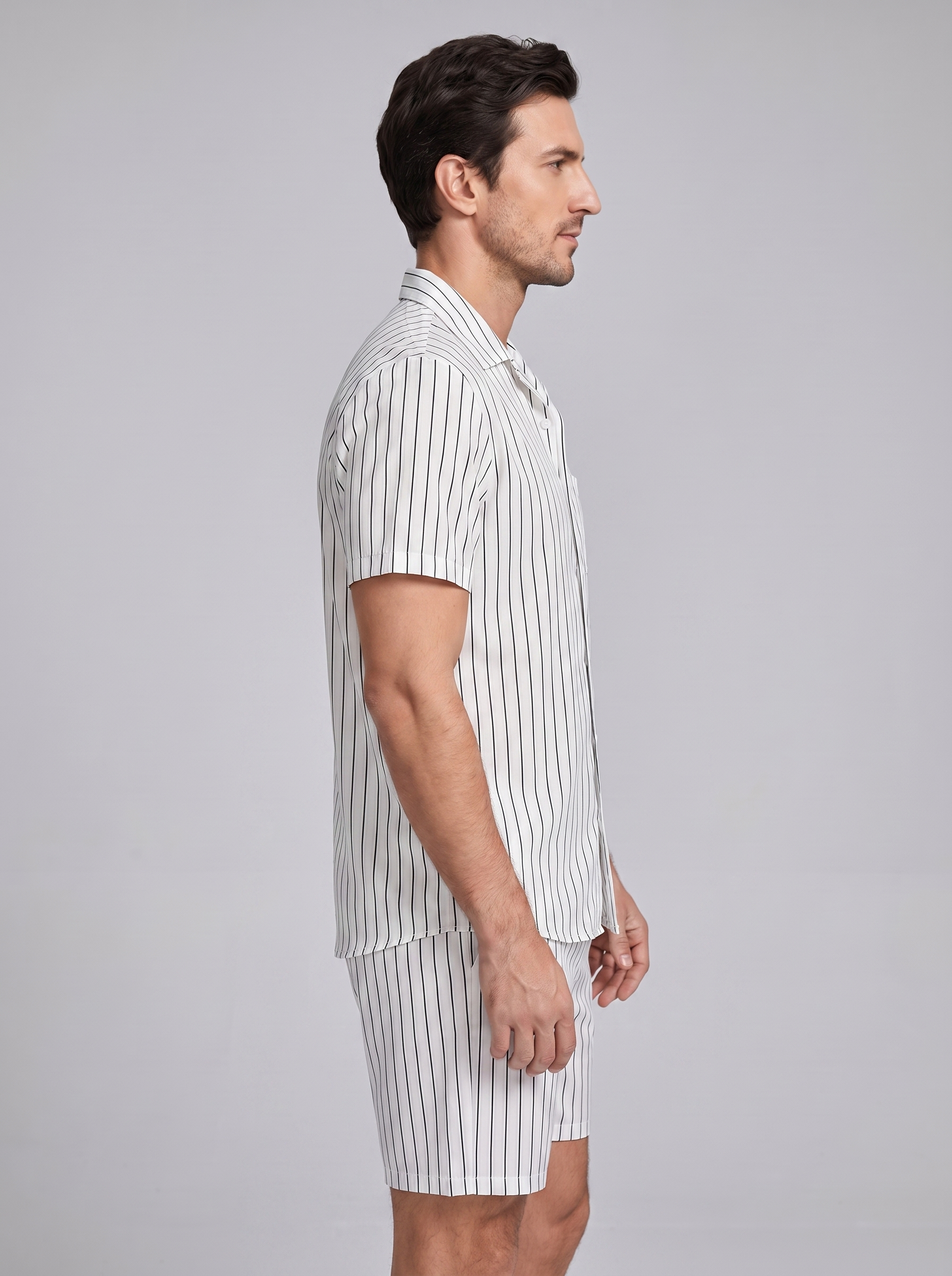 Gerrit | Gestreepte zomerset voor heren met korte mouw - view 19