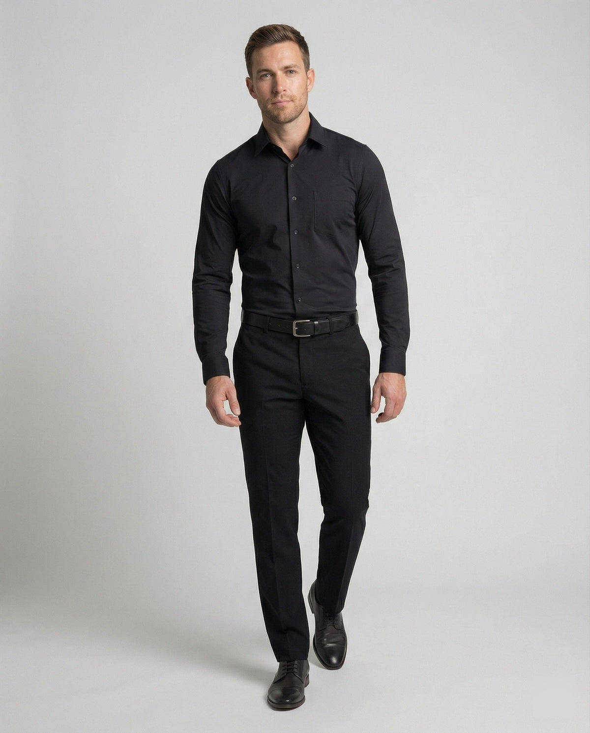 Gideon | Stretch overhemd voor heren, zwart - foto 9